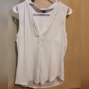 White and blue Ann Taylor size S sleeveless blouse
